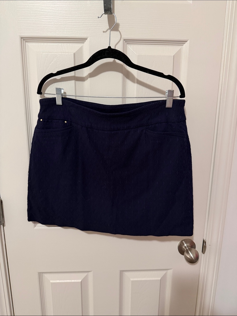 Attyre Navy Textured Mini Skort